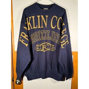 Vintage Franklin College Grizzlies Indiana AOP Spell Out Crewneck Sweater XL USA